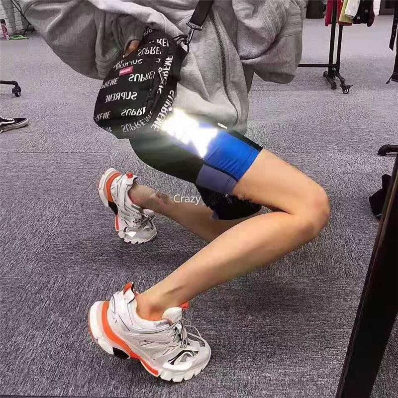 Black Womens Breathable Sneakers Spring Mesh Sneakers Woman Elegant Casual Sneakers Outdoor Sport Summer Couple Cushion Flats Running Womens Sneakers