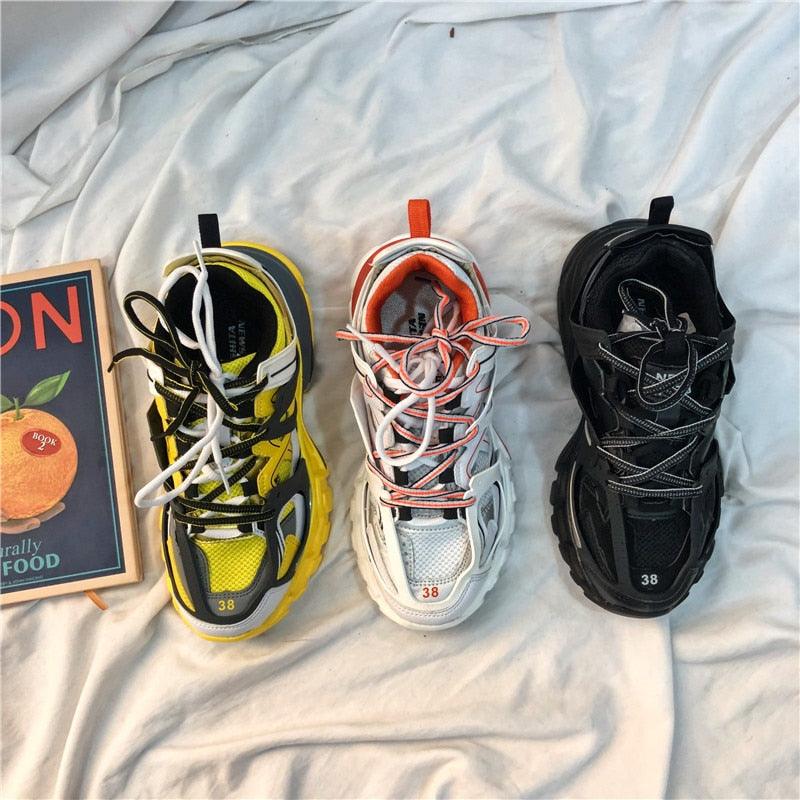 Black Womens Breathable Sneakers Spring Mesh Sneakers Woman Elegant Casual Sneakers Outdoor Sport Summer Couple Cushion Flats Running Womens Sneakers