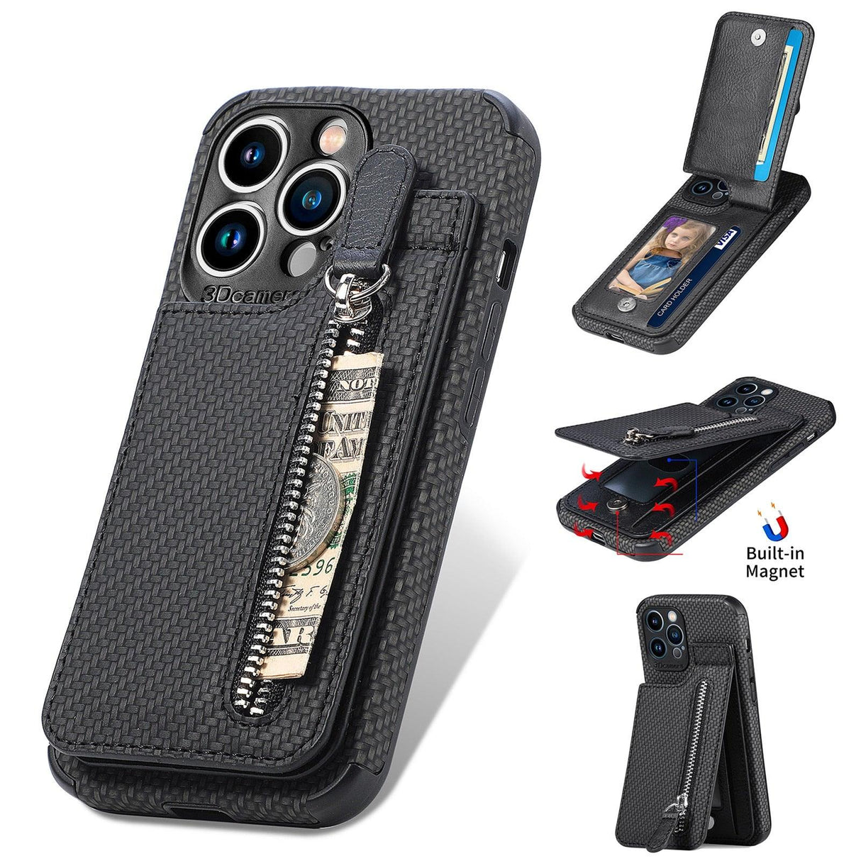 Blue Cards Wallet Leather Phone Case For Iphone 14 Plus 13 12 Mini 11 Pro Max X Xs Xr Men Luxury Business Purse Card Holder Cover Phone Case With Card Sleeve Men Phone Case