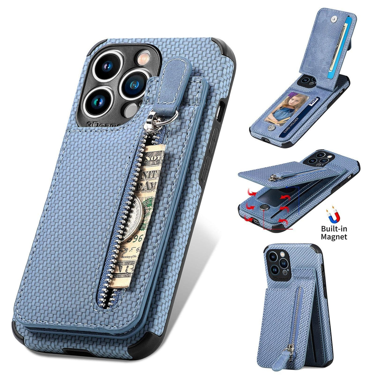Blue Cards Wallet Leather Phone Case For Iphone 14 Plus 13 12 Mini 11 Pro Max X Xs Xr Men Luxury Business Purse Card Holder Cover Phone Case With Card Sleeve Men Phone Case
