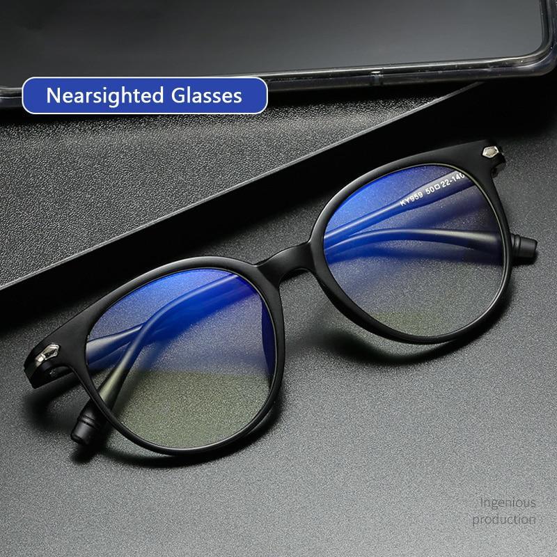 Blue Light Blocking Computer Glasses Retro Clear Lens Eyeglasses Frame And Myopia Glasses Men Women Short Sight Eyewear Blue Coated Women Diopter Eyeglass0 -0.5 -1 -1.5 -2 -2.5 -3 -3.5 -4 -5 -6