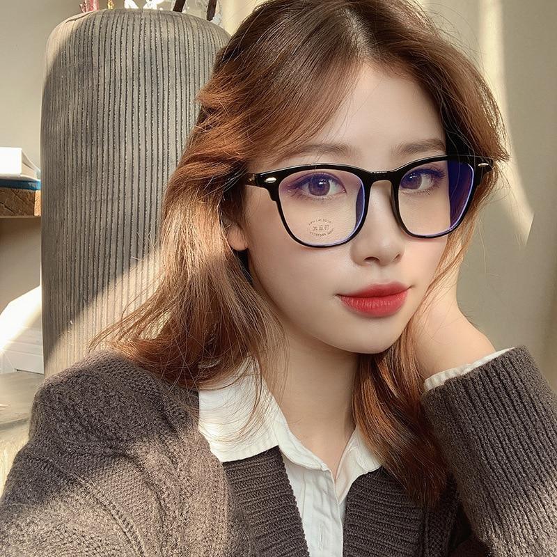 Blue Light Blocking Glasses Frame Lightweight Eyeglasses Frame Filter Blue Ray Computer Game Glasses Oversized Women Eyeglasses Transparent Anti Blue Ray Men Modern Simple Frames