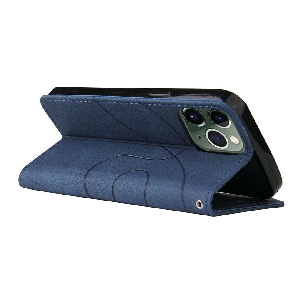 Blue PU Leather Wallet Flip Phone Case Cover For iPhone 13 Pro Max Case Leather Flip Cover iPhone 13 Pro Phone Case For iPhone 12 Mini 14 11 8 7 6 6s Plus 5 5s Case