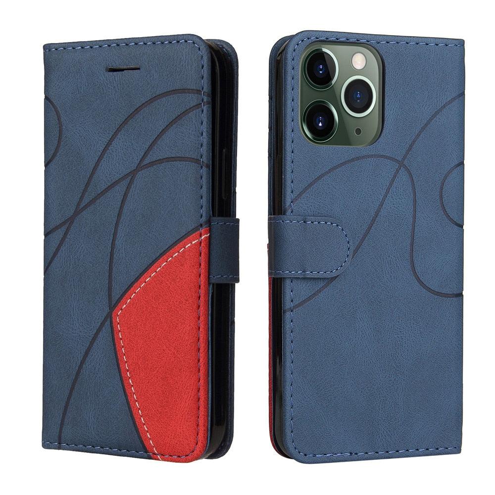 Blue PU Leather Wallet Flip Phone Case Cover For iPhone 13 Pro Max Case Leather Flip Cover iPhone 13 Pro Phone Case For iPhone 12 Mini 14 11 8 7 6 6s Plus 5 5s Case
