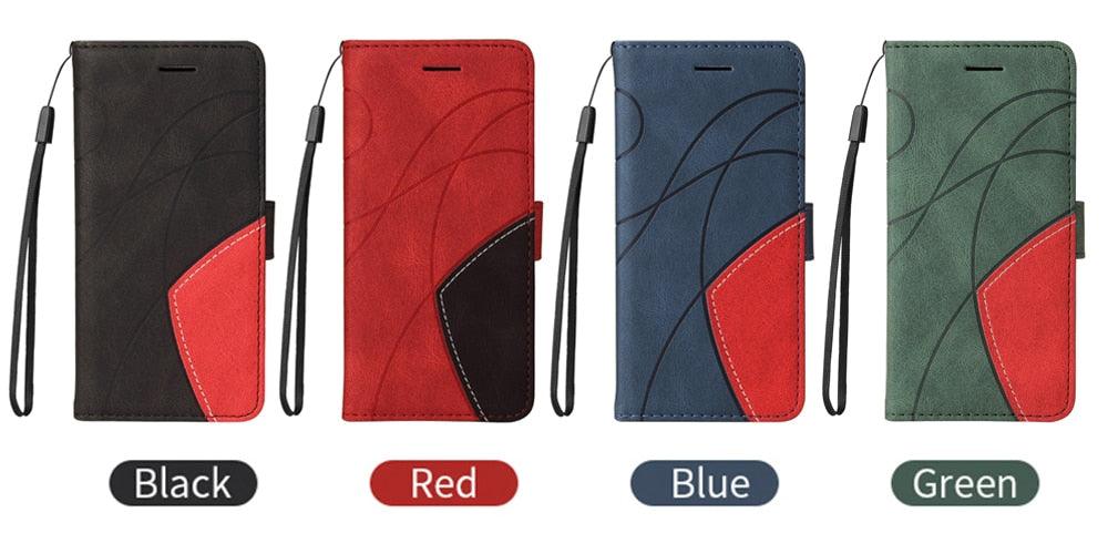 Blue PU Leather Wallet Flip Phone Case Cover For iPhone 13 Pro Max Case Leather Flip Cover iPhone 13 Pro Phone Case For iPhone 12 Mini 14 11 8 7 6 6s Plus 5 5s Case