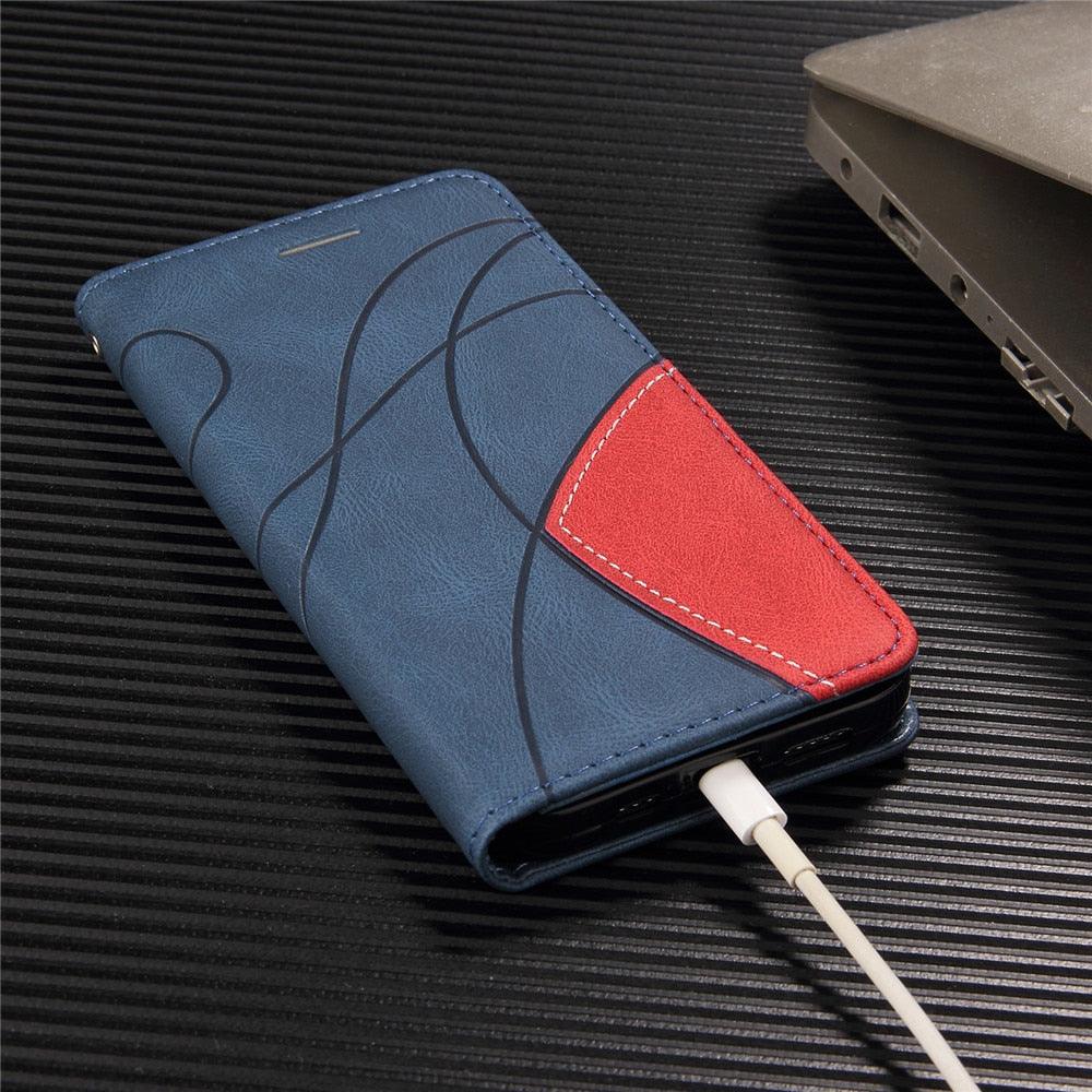 Blue PU Leather Wallet Flip Phone Case Cover For iPhone 13 Pro Max Case Leather Flip Cover iPhone 13 Pro Phone Case For iPhone 12 Mini 14 11 8 7 6 6s Plus 5 5s Case