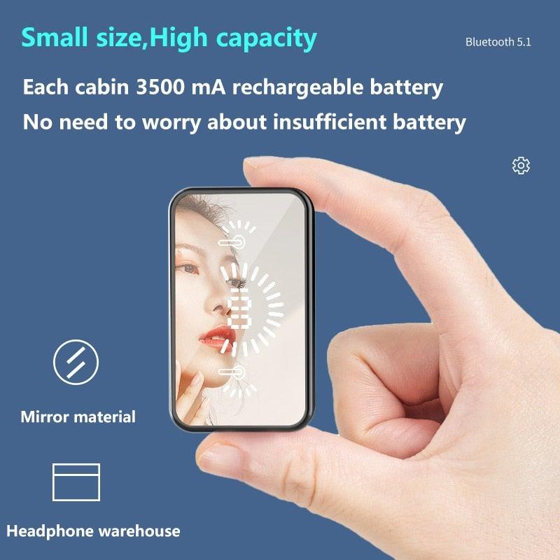 Bluetooth 5.1 Wireless Headphones Waterproof Sports Workout Earphones With Microphone Bluetooth In Ear Headphones Wireless Headset Quality Deep Bass Soft Earmuffs Light Weight Built-in Microphone Charging Box 3500mAh