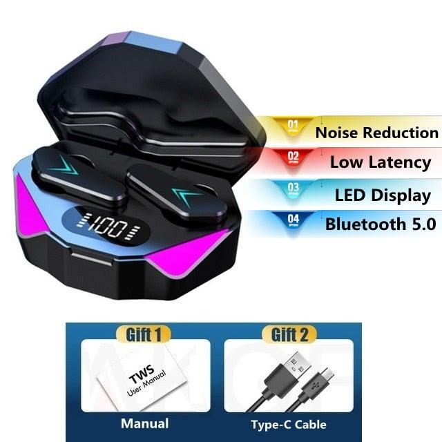 Bluetooth Game Headset Mobile Game 65ms Low Latency Chicken Winner True Wireless Earbuds with Mic Gaming Bluetooth Headphones Touch Control Eating Competitive Stereo Noise Reduction Earphones With Mic