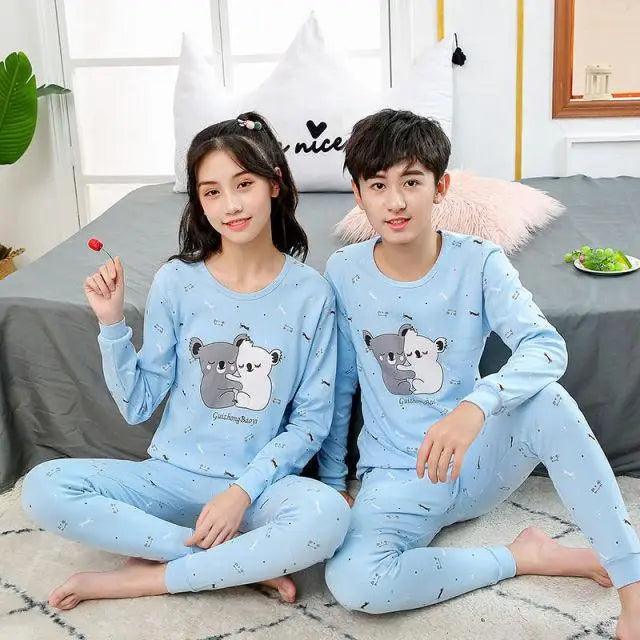 Boys Girls Sleepwear Winter Cotton Pajamas Sets Children Home Wear For Boy Pajamas Kids Nightwear Teenage Pajamas Clothes Sleepwear Suit Comfortable Thin Leisure Sleep Lounge Sleepwear for Adults Women Jogging Home wear