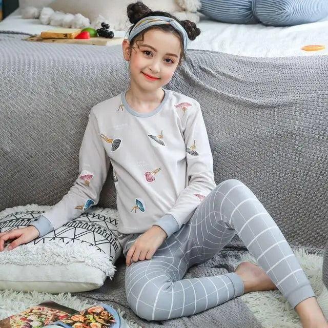 Boys Girls Sleepwear Winter Cotton Pajamas Sets Children Home Wear For Boy Pajamas Kids Nightwear Teenage Pajamas Clothes Sleepwear Suit Comfortable Thin Leisure Sleep Lounge Sleepwear for Adults Women Jogging Home wear