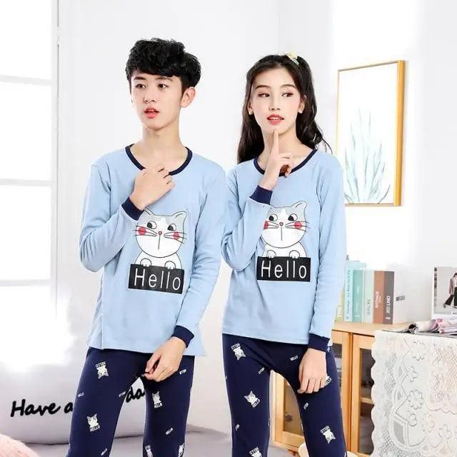 Boys Girls Sleepwear Winter Cotton Pajamas Sets Children Home Wear For Boy Pajamas Kids Nightwear Teenage Pajamas Clothes Sleepwear Suit Comfortable Thin Leisure Sleep Lounge Sleepwear for Adults Women Jogging Home wear