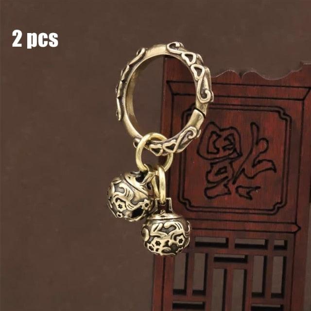 Brass Handicraft Die-Casting Wind Chimes Bell Button Wind Bell Bronze Bell Gift Home Decoration Pendant Brown Bell Metal Chandelier Wind Chime