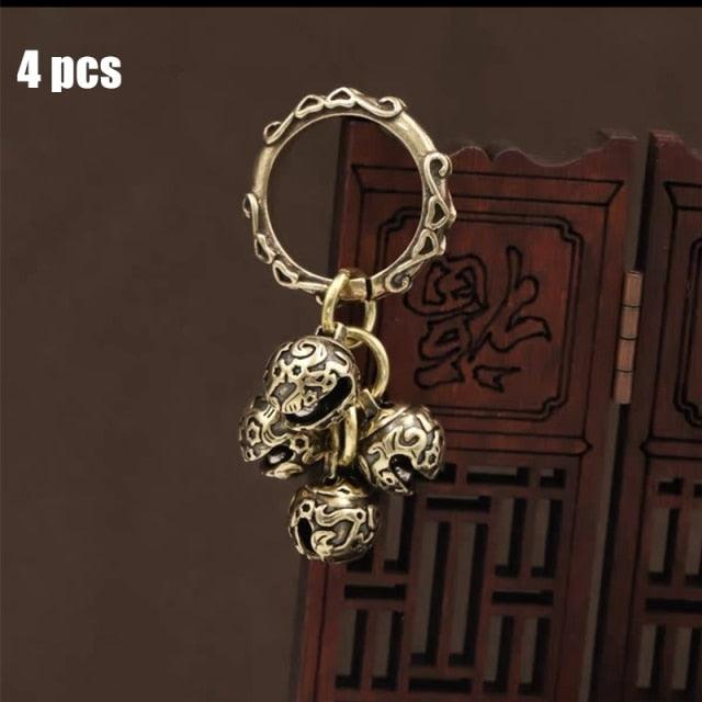 Brass Handicraft Die-Casting Wind Chimes Bell Button Wind Bell Bronze Bell Gift Home Decoration Pendant Brown Bell Metal Chandelier Wind Chime