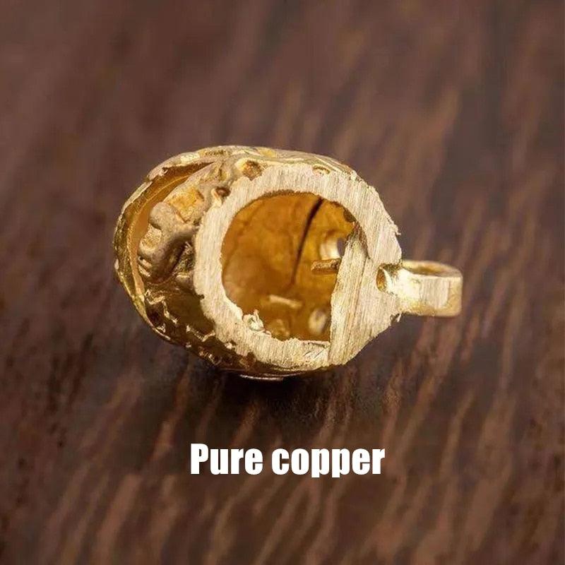 Brass Handicraft Die-Casting Wind Chimes Bell Button Wind Bell Bronze Bell Gift Home Decoration Pendant Brown Bell Metal Chandelier Wind Chime