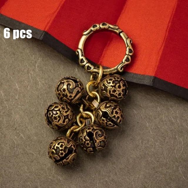 Brass Handicraft Die-Casting Wind Chimes Bell Button Wind Bell Bronze Bell Gift Home Decoration Pendant Brown Bell Metal Chandelier Wind Chime