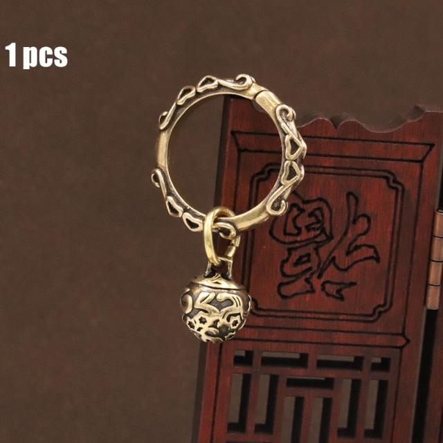 Brass Handicraft Die-Casting Wind Chimes Bell Button Wind Bell Bronze Bell Gift Home Decoration Pendant Brown Bell Metal Chandelier Wind Chime