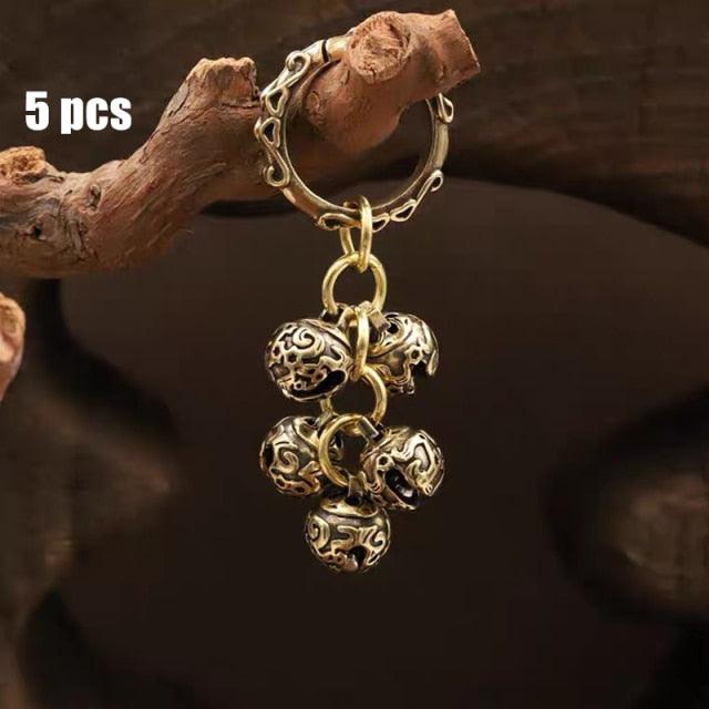 Brass Handicraft Die-Casting Wind Chimes Bell Button Wind Bell Bronze Bell Gift Home Decoration Pendant Brown Bell Metal Chandelier Wind Chime
