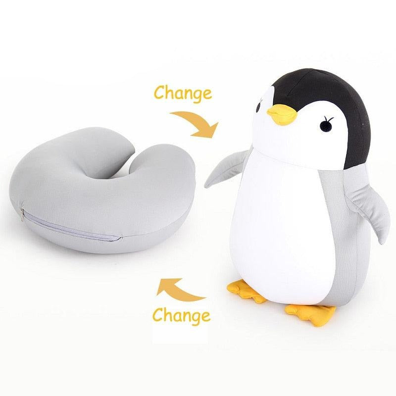 Bubble Kiss Soft Pillow Penguin U-Shaped Sleep Protection Neck Pillow Home Office Nap Body Pillows Travel Car Adult Cute Pillows U-Shaped Neck Pillow Throw Pillow Neck Supporter Foam particle Headrest Office Nap Desktop Pad Headrest