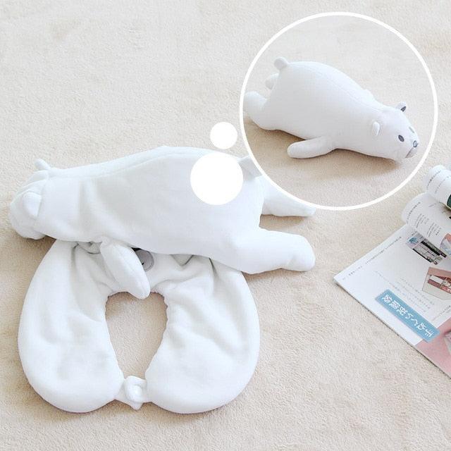 Bubble Kiss Soft Pillow Penguin U-Shaped Sleep Protection Neck Pillow Home Office Nap Body Pillows Travel Car Adult Cute Pillows U-Shaped Neck Pillow Throw Pillow Neck Supporter Foam particle Headrest Office Nap Desktop Pad Headrest