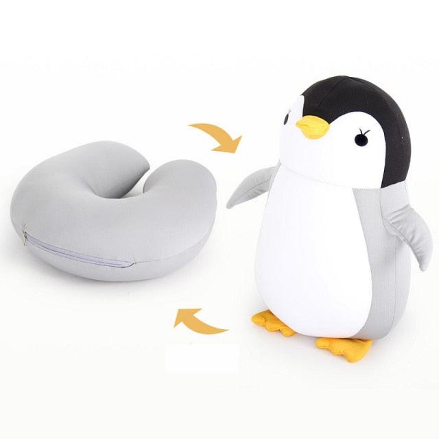 Bubble Kiss Soft Pillow Penguin U-Shaped Sleep Protection Neck Pillow Home Office Nap Body Pillows Travel Car Adult Cute Pillows U-Shaped Neck Pillow Throw Pillow Neck Supporter Foam particle Headrest Office Nap Desktop Pad Headrest