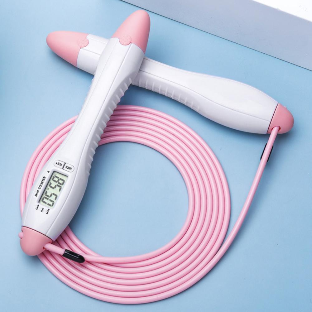 Built-in Rolling Pin Counter Jump Rope Skipping Rope Speed Rope For Boxing Jumping Training Lose Weight Fitness Digital Weight Calories Time Setting Skipping Rope With Counter For Indoor And Outdoor Exercise