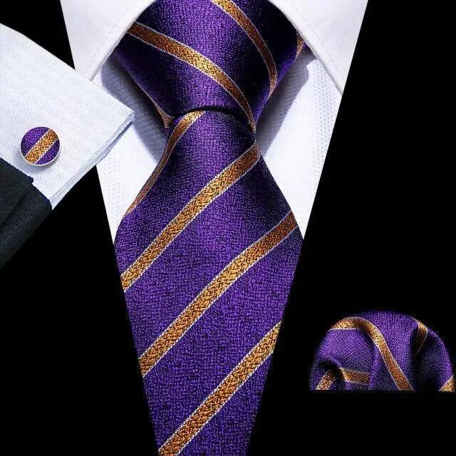 Business Luxury Men Silk Necktie Fashion Tie Sets For Men Wedding Party Wear Elegant Neck Tie Design For Men Soft Business Casual Suit Neckties