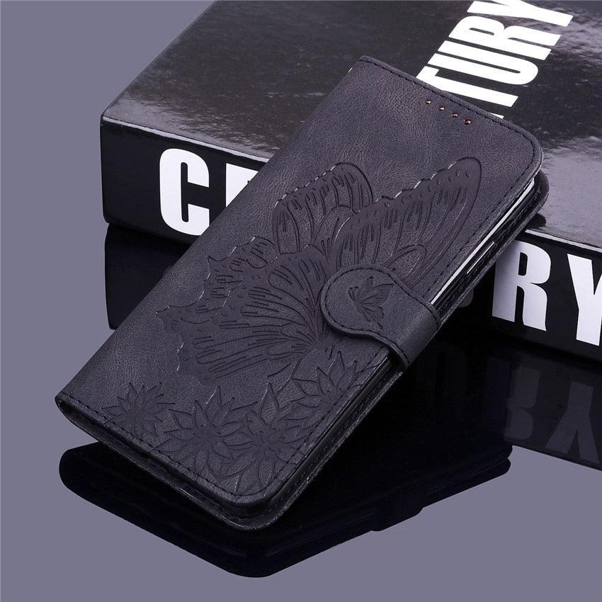 Butterfly Leather Flip Cover For iPhone 14 X XS XR 13 12 11 Pro Max 12 MINI Phone Wallet Case PU Leather Wallet Case Butterfly Flower Pattern Design Magnetic Flip Case Shockproof Protective Cover