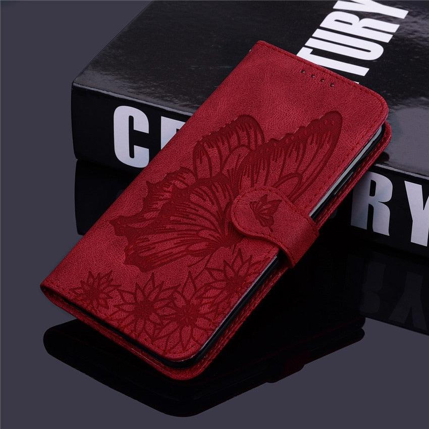 Butterfly Leather Flip Cover For iPhone 14 X XS XR 13 12 11 Pro Max 12 MINI Phone Wallet Case PU Leather Wallet Case Butterfly Flower Pattern Design Magnetic Flip Case Shockproof Protective Cover