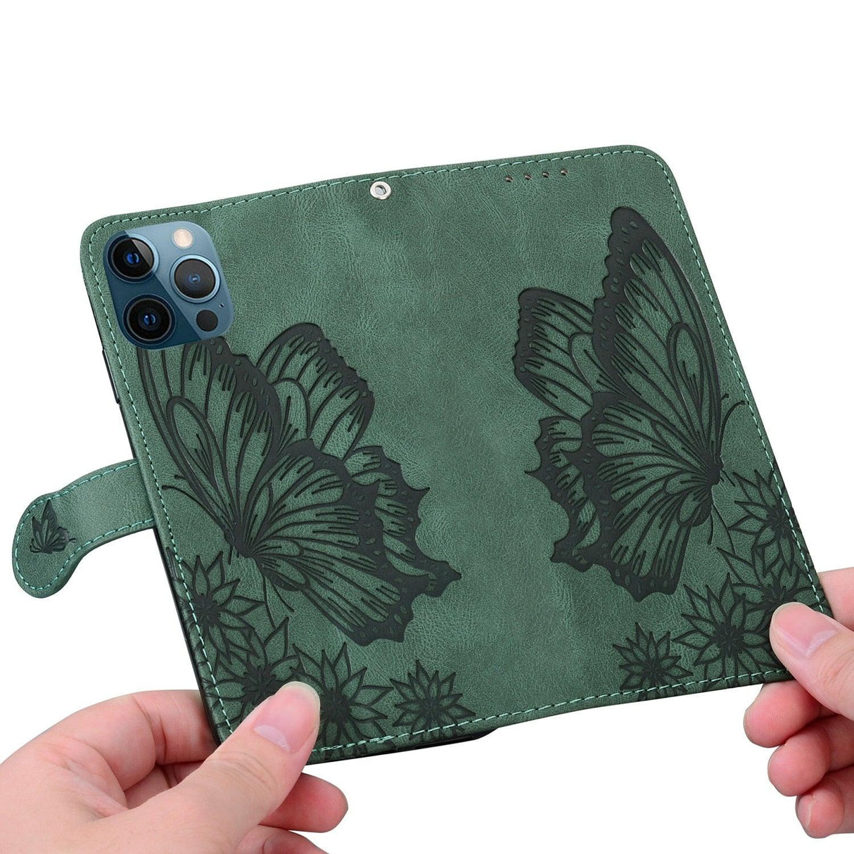 Butterfly Leather Flip Cover For iPhone 14 X XS XR 13 12 11 Pro Max 12 MINI Phone Wallet Case PU Leather Wallet Case Butterfly Flower Pattern Design Magnetic Flip Case Shockproof Protective Cover