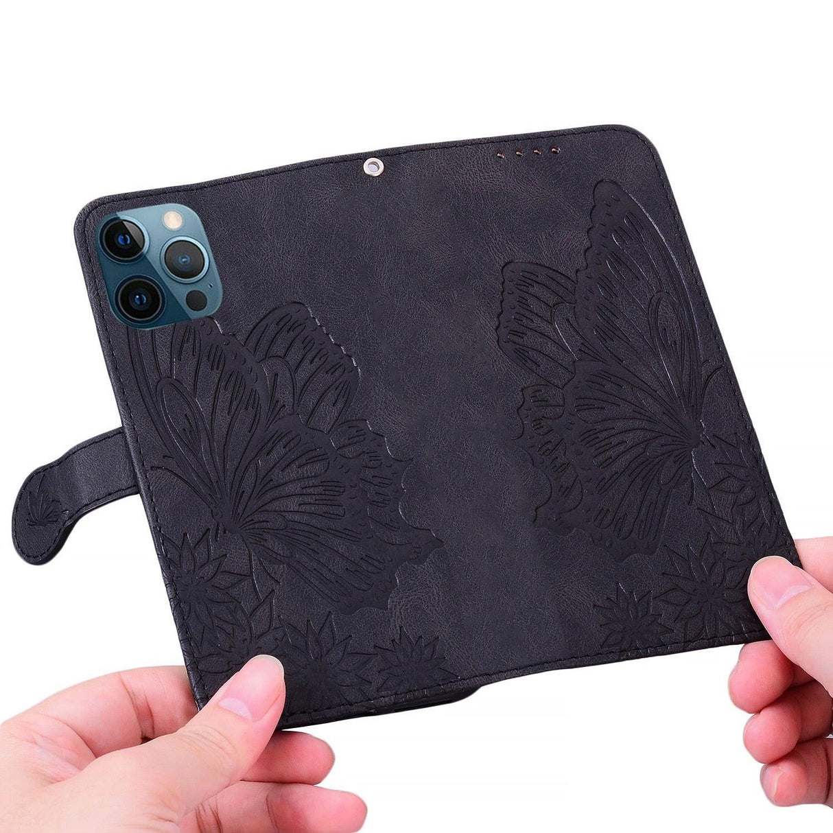Butterfly Leather Flip Cover For iPhone 14 X XS XR 13 12 11 Pro Max 12 MINI Phone Wallet Case PU Leather Wallet Case Butterfly Flower Pattern Design Magnetic Flip Case Shockproof Protective Cover