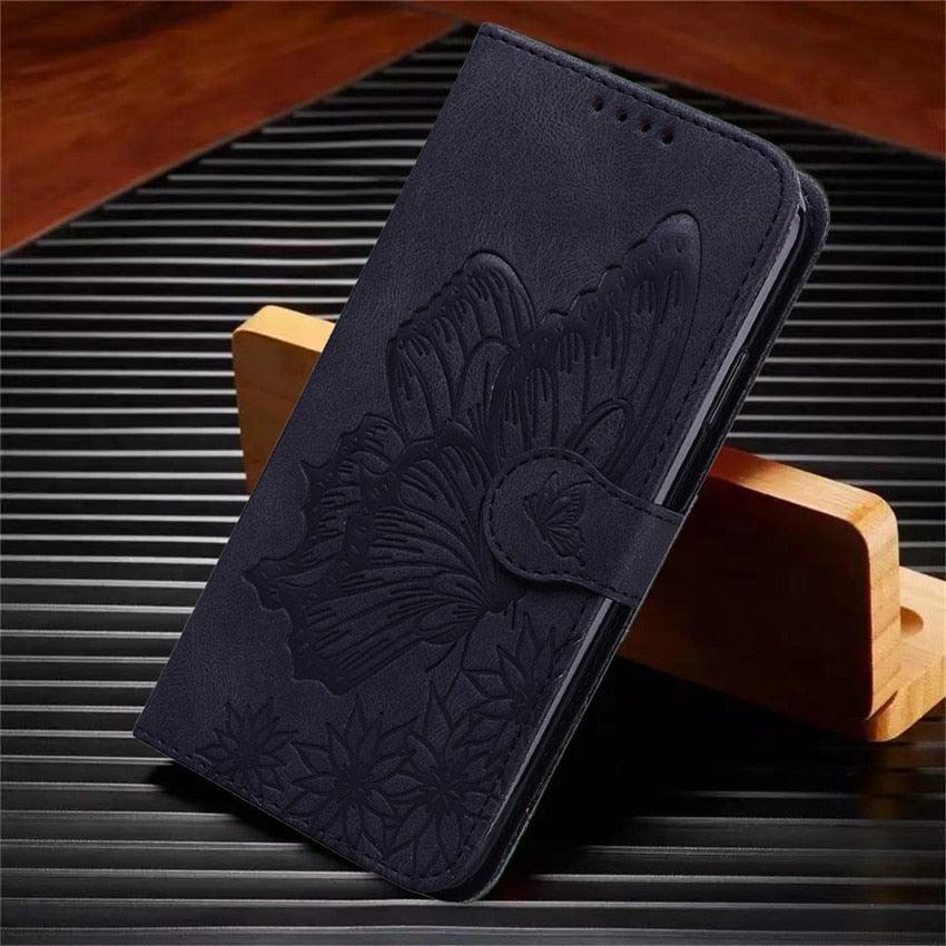 Butterfly Leather Flip Cover For iPhone 14 X XS XR 13 12 11 Pro Max 12 MINI Phone Wallet Case PU Leather Wallet Case Butterfly Flower Pattern Design Magnetic Flip Case Shockproof Protective Cover