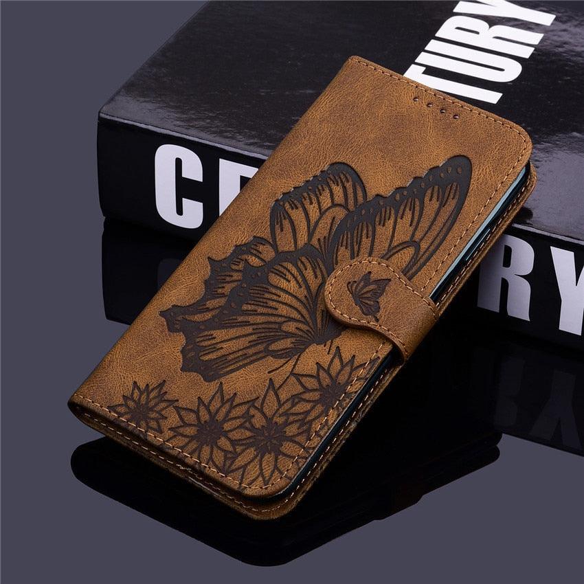 Butterfly Leather Flip Cover For iPhone 14 X XS XR 13 12 11 Pro Max 12 MINI Phone Wallet Case PU Leather Wallet Case Butterfly Flower Pattern Design Magnetic Flip Case Shockproof Protective Cover