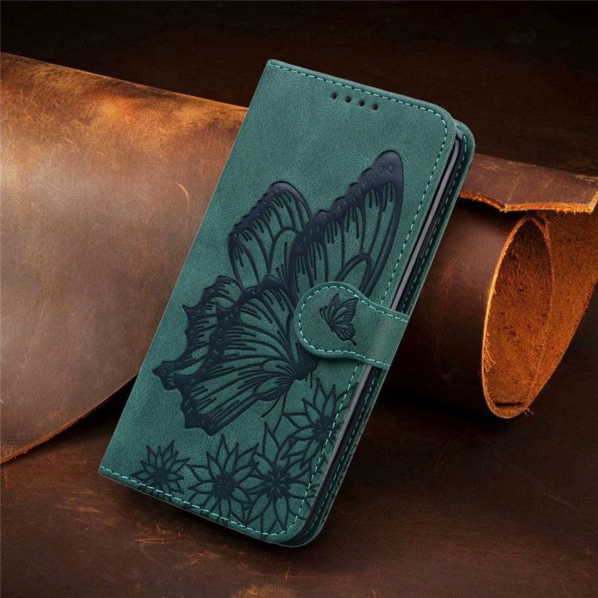 Butterfly Leather Flip Cover For iPhone 14 X XS XR 13 12 11 Pro Max 12 MINI Phone Wallet Case PU Leather Wallet Case Butterfly Flower Pattern Design Magnetic Flip Case Shockproof Protective Cover