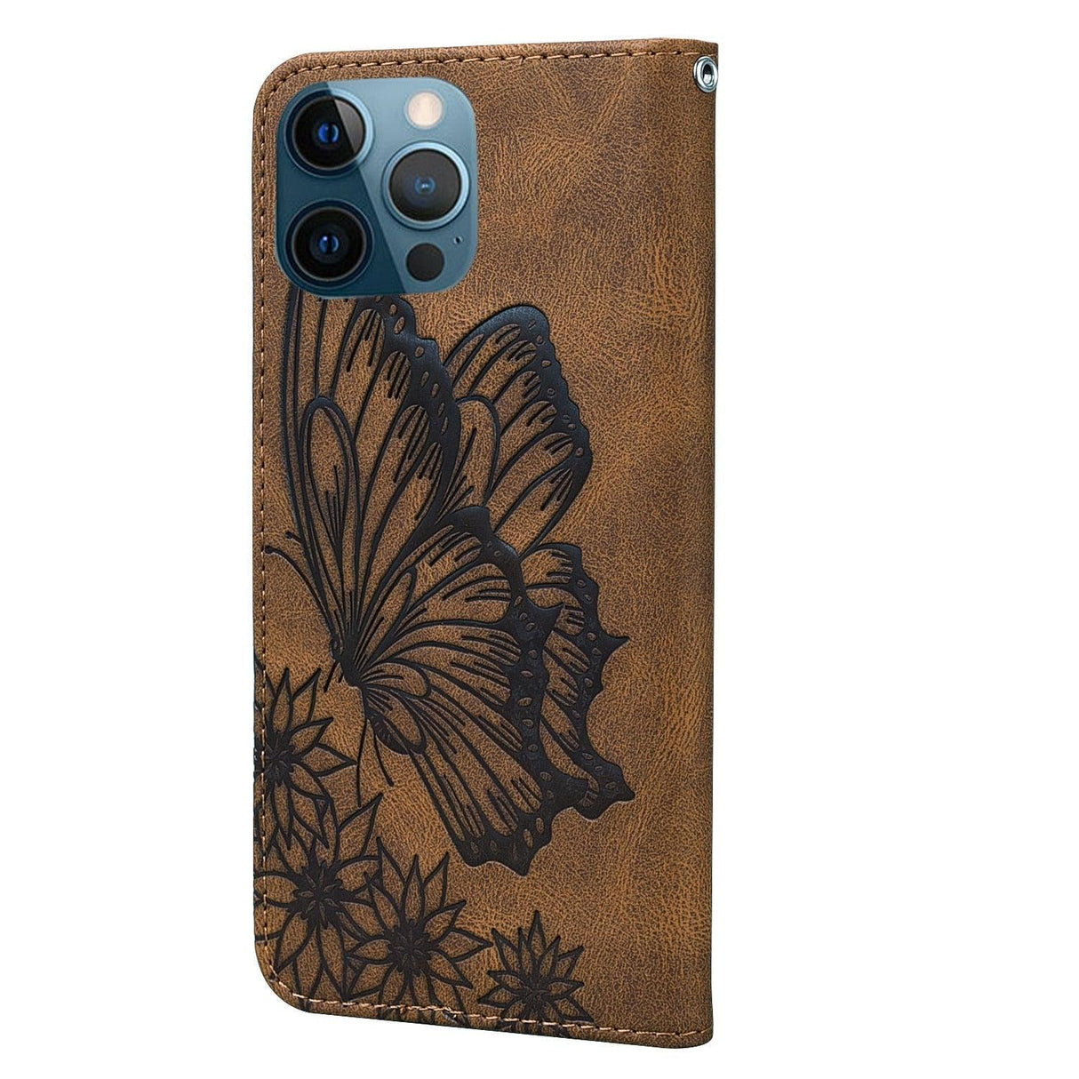 Butterfly Leather Flip Cover For iPhone 14 X XS XR 13 12 11 Pro Max 12 MINI Phone Wallet Case PU Leather Wallet Case Butterfly Flower Pattern Design Magnetic Flip Case Shockproof Protective Cover