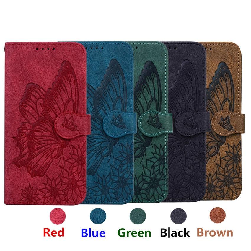 Butterfly Leather Flip Cover For iPhone 14 X XS XR 13 12 11 Pro Max 12 MINI Phone Wallet Case PU Leather Wallet Case Butterfly Flower Pattern Design Magnetic Flip Case Shockproof Protective Cover