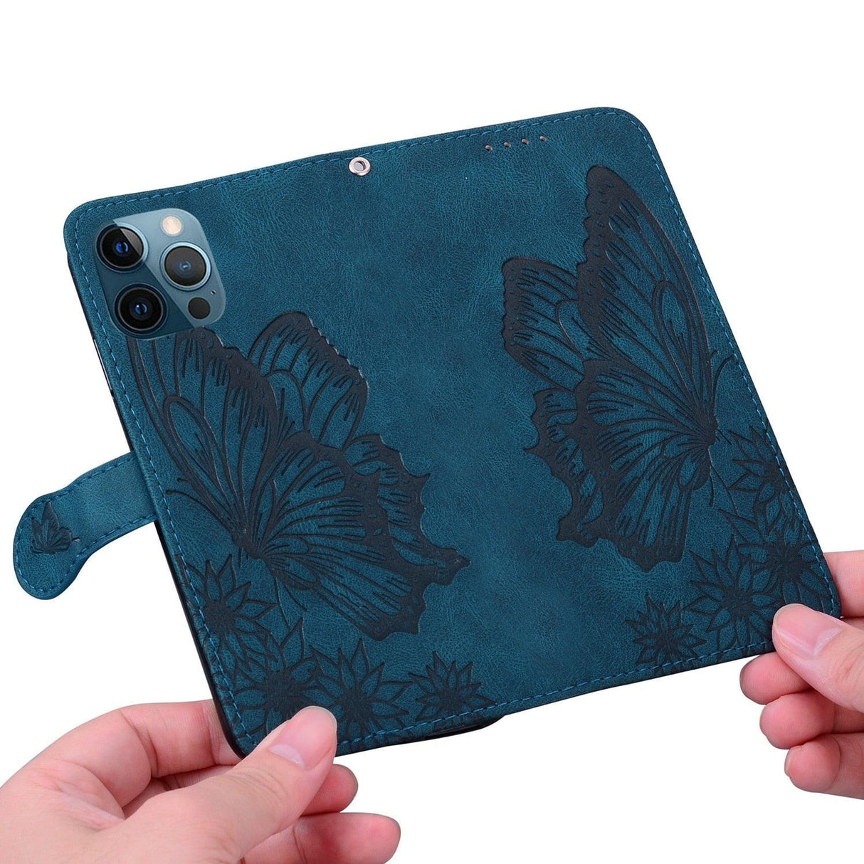 Butterfly Leather Flip Cover For iPhone 14 X XS XR 13 12 11 Pro Max 12 MINI Phone Wallet Case PU Leather Wallet Case Butterfly Flower Pattern Design Magnetic Flip Case Shockproof Protective Cover