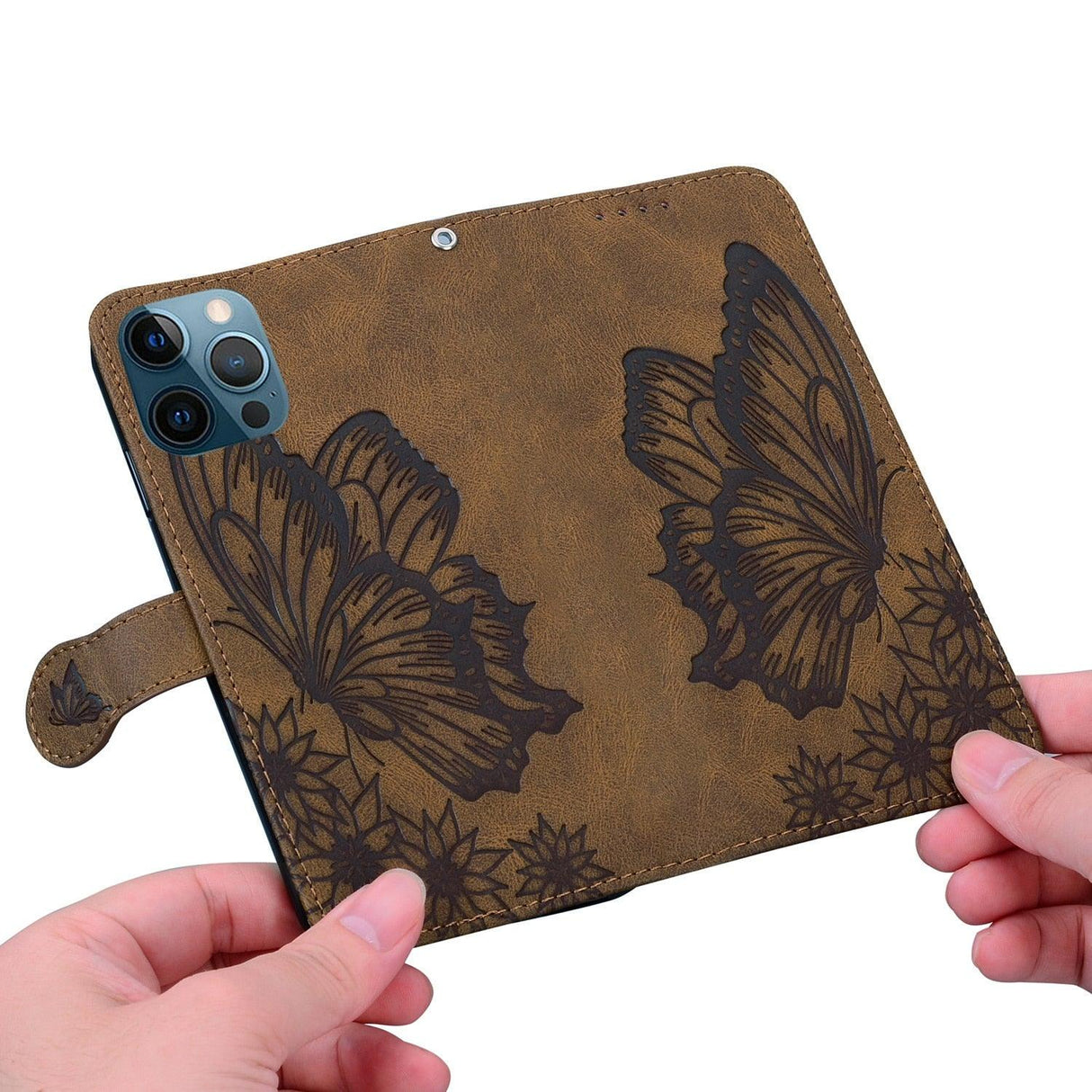 Butterfly Leather Flip Cover For iPhone 14 X XS XR 13 12 11 Pro Max 12 MINI Phone Wallet Case PU Leather Wallet Case Butterfly Flower Pattern Design Magnetic Flip Case Shockproof Protective Cover