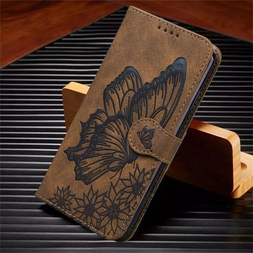 Butterfly Leather Flip Cover For iPhone 14 X XS XR 13 12 11 Pro Max 12 MINI Phone Wallet Case PU Leather Wallet Case Butterfly Flower Pattern Design Magnetic Flip Case Shockproof Protective Cover