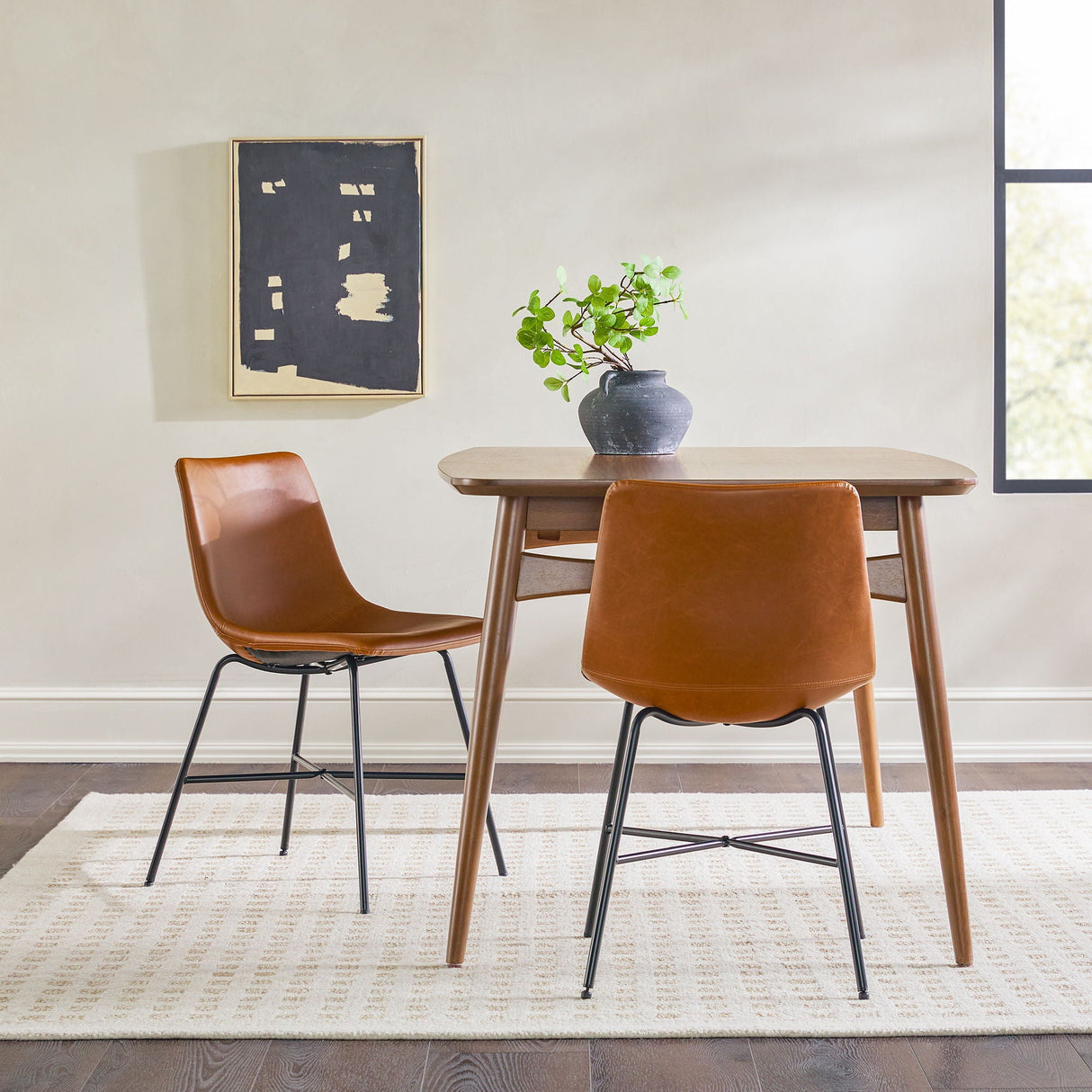 Modern Upholstered Dining Chair With Metal X Base (Set of 2) by Couch.com