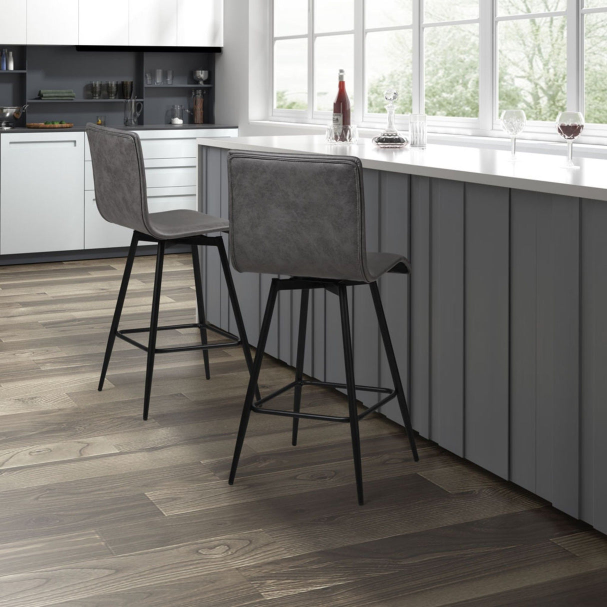 Swivel Counter Stool - Gray by Couch.com