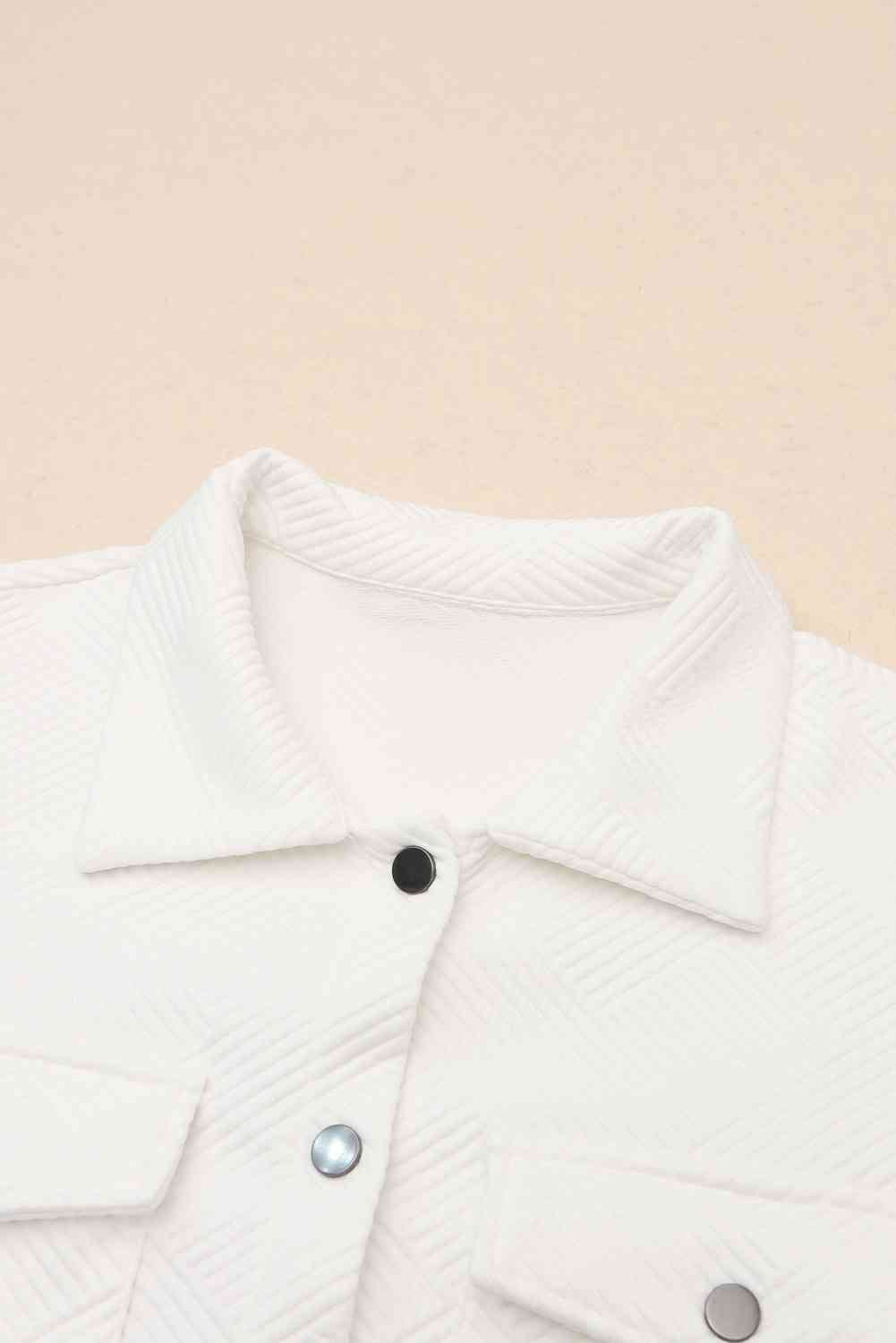 Cloudy Blue Snap-Front Collared Jacket with Pockets Lightweight and Versatile Jacket