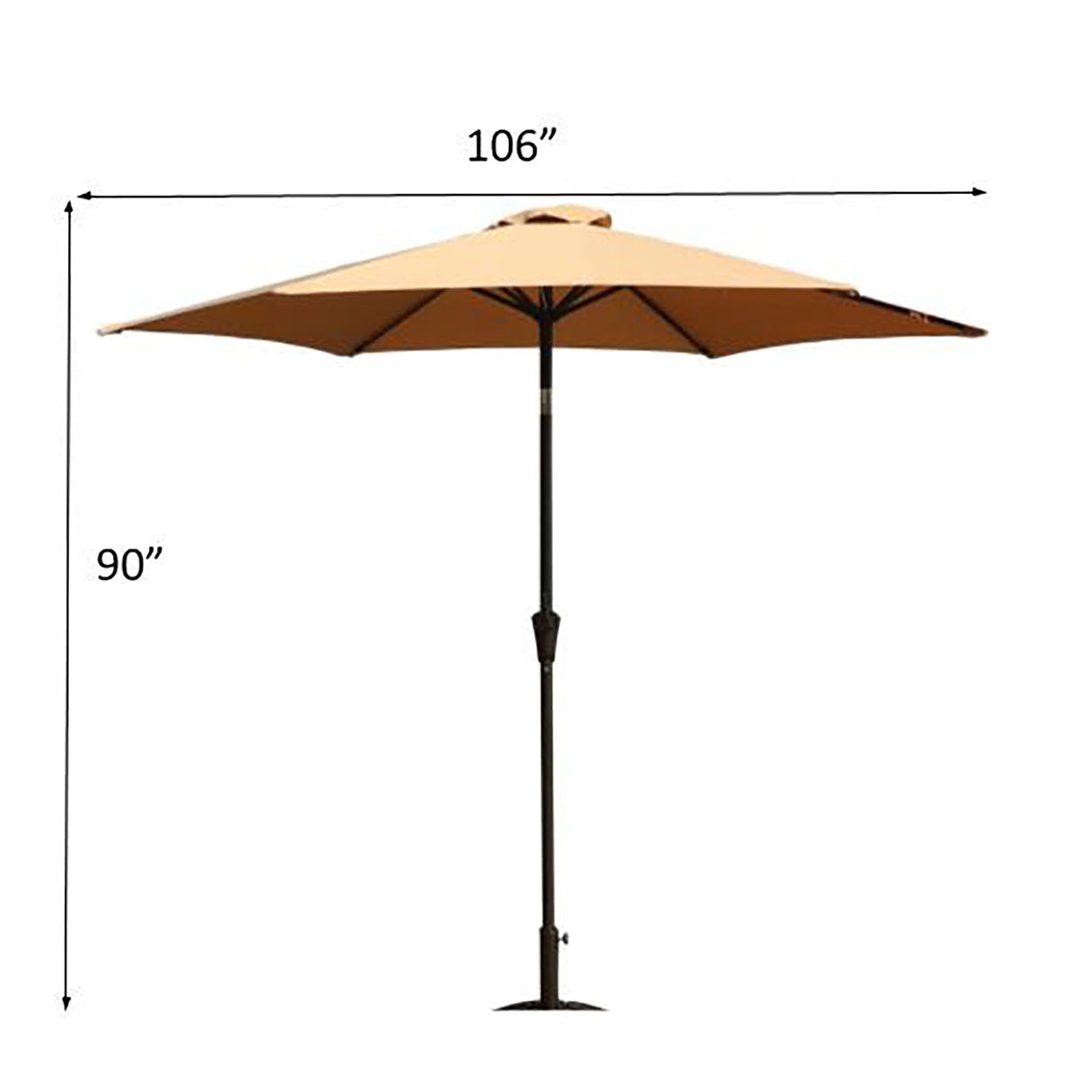 9' Pole Umbrella With Carry Bag - Taupe by Couch.com