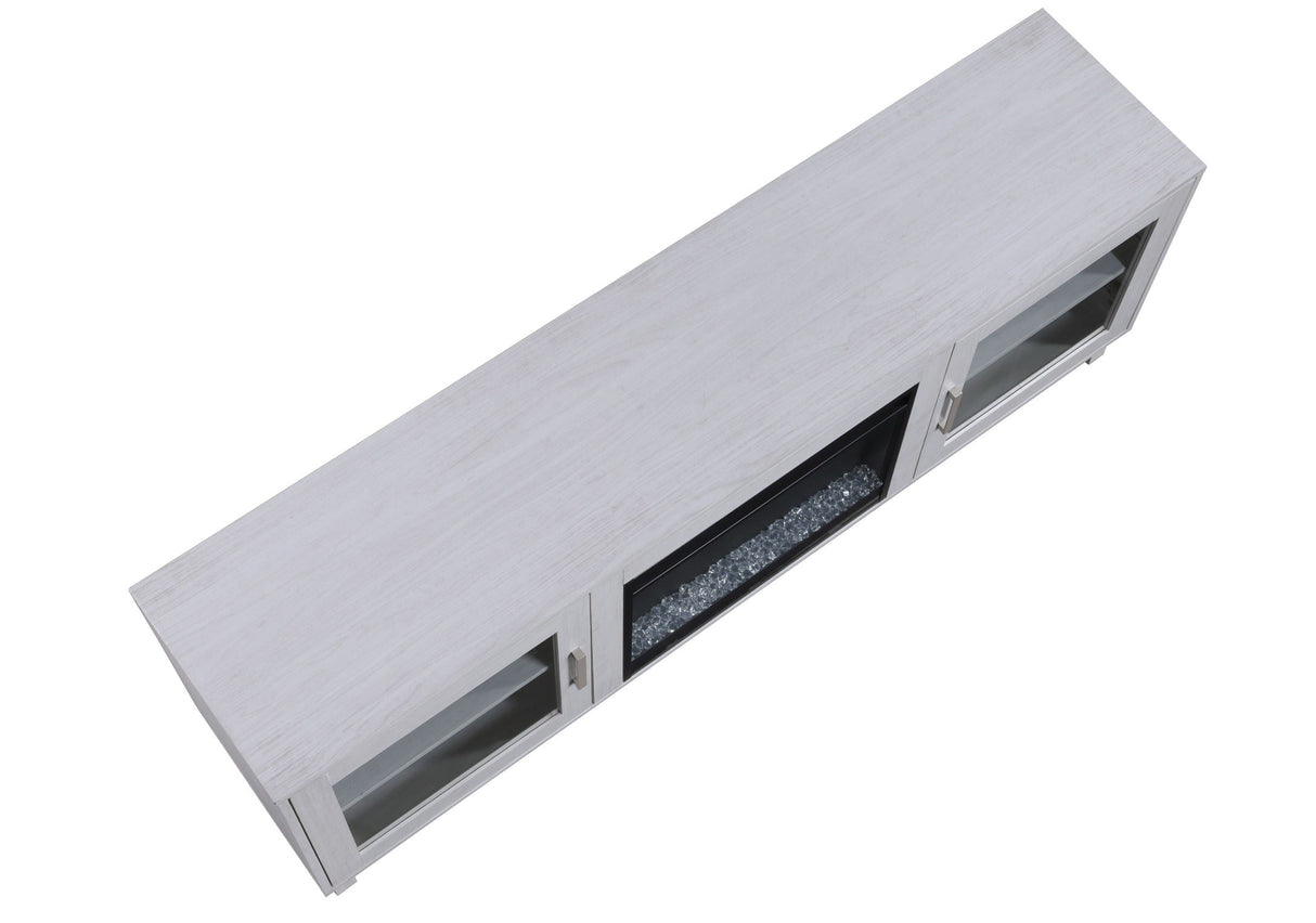 Summit - TV Stand Console With Fireplace - White Walnut Finish by Couch.com