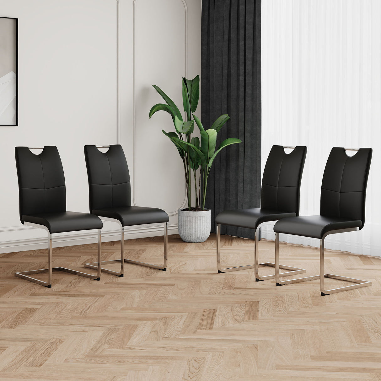 Modern Dining Chairs With Padded Seat And Metal Legs by Couch.com