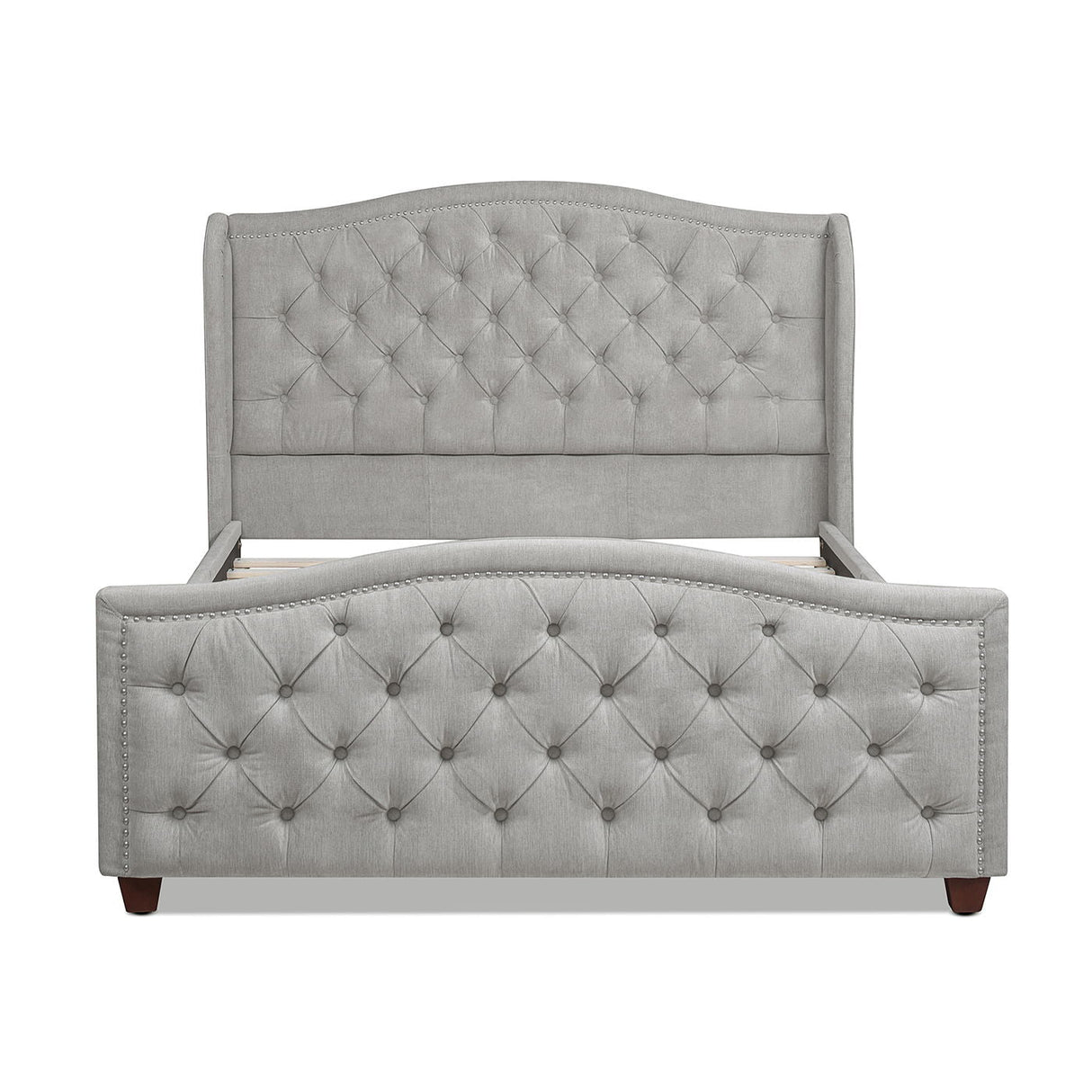 Fontana - Handcrafted Wingback Upholstered Platform Bed Frame by Couch.com