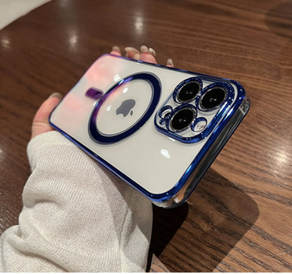 Luxury Plating Clear Magnetic Wireless Charger Case