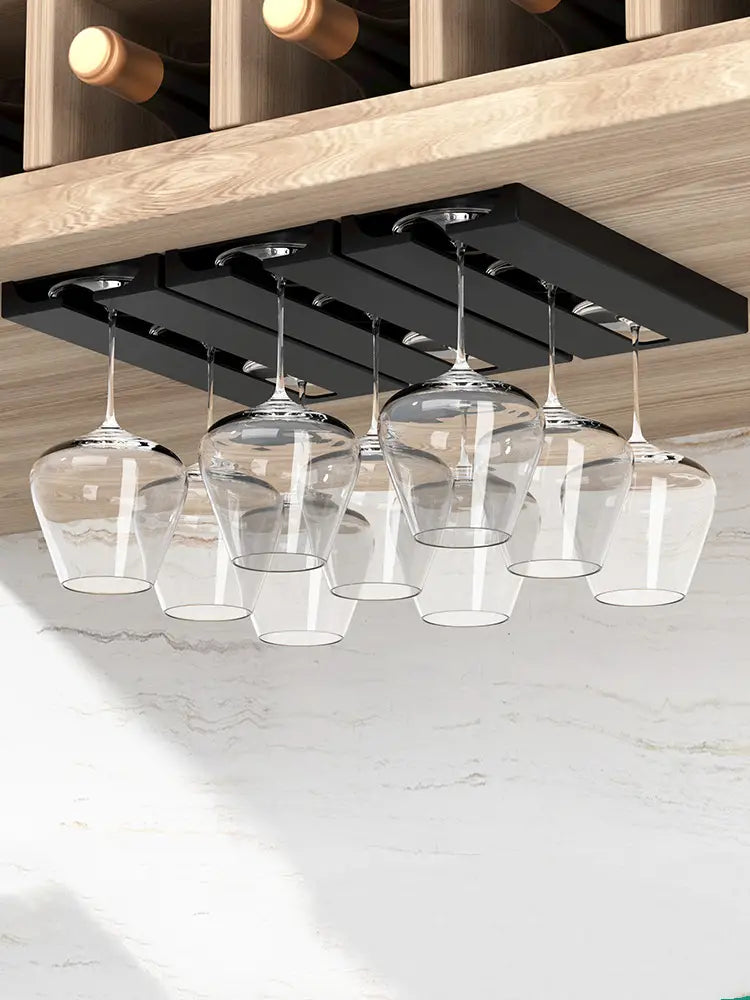 Wine Glass Holder Rack Under Shelf - No Drill Required