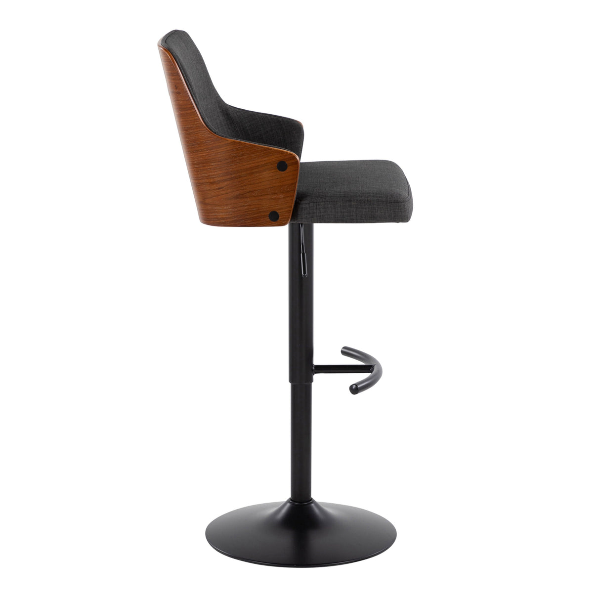 Stella - Contemporary Adjustable Barstool Stool & Swivel With Rounded T Footrest (Set of 2) by Couch.com