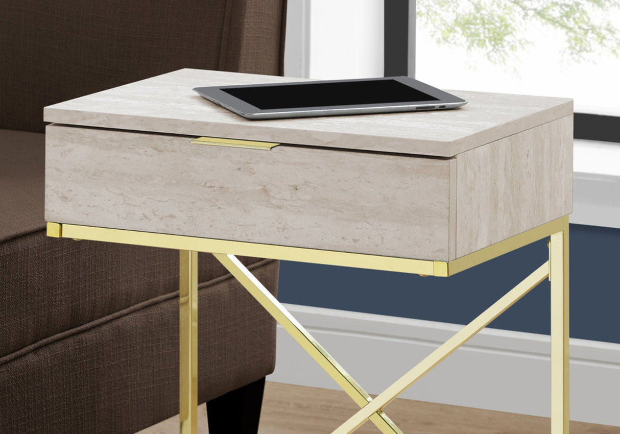 Accent Side Table, Storage Drawer, Spacious Tabletop, Contemporary & Modern by Couch.com