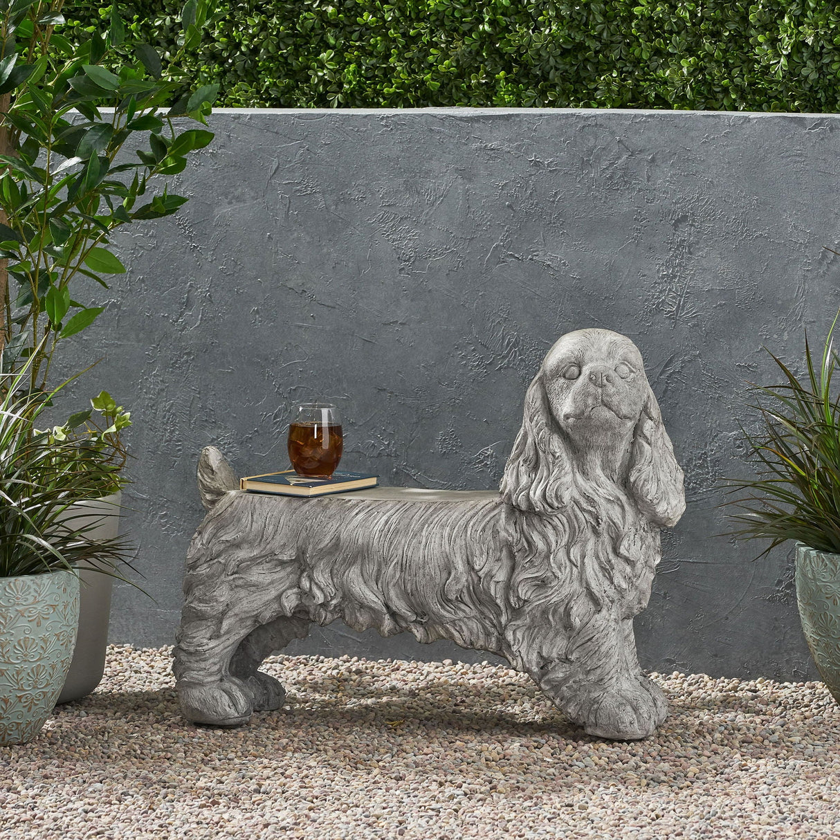 Cocker Spaniel Dog Statue - Gray by Couch.com